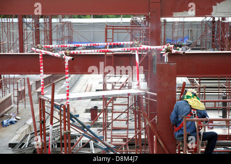 Central World expansion construction site project by CentralWorld shopping mall in Bangkok , Thailand Stock Photo