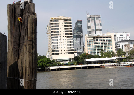 Mandarin Oriental hotel on Chao Phraya riverside in Bangkok , Thailand Stock Photo