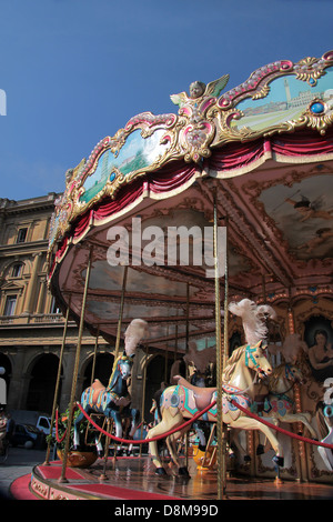 Carousel horses in the old town of Florence, Italy Stock Photo