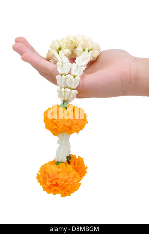 Thai Flower Garland With Path Stock Photo