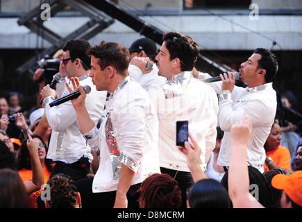 New York, USA. 31st May 2013. New Kids On The Block on stage for NBC Today Show Concert with NEW KIDS ON THE BLOCK, 98 DEGREES and BOYZ II MEN, Rockefeller Plaza, New York, NY May 31, 2013. Photo By: Gregorio T. Binuya/Everett Collection/Alamy Live News Stock Photo