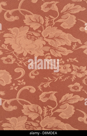 Floral brown wallpaper texture background, high detail fabric Stock Photo