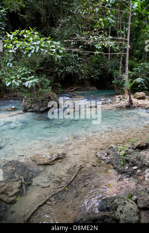 Creek leading up to the Kawasan Waterfalls in Badian on Cebu, Philippines Stock Photo