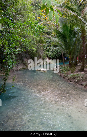 Creek leading up to the Kawasan Waterfalls in Badian on Cebu, Philippines Stock Photo