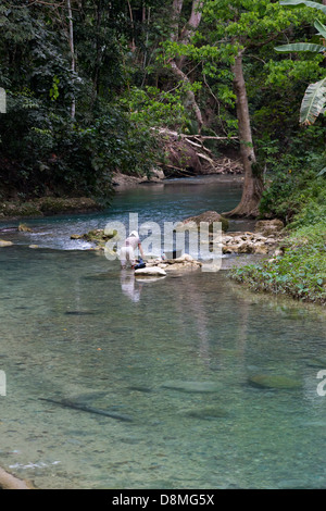 Creek leading up to the Kawasan Waterfalls in Badian on Cebu, Philippines Stock Photo