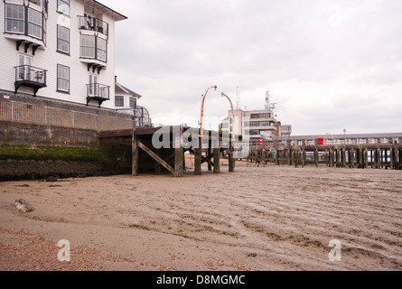 The Royal Terrace Pier and Thames Riverfront Gravesend Kent UK Stock Photo