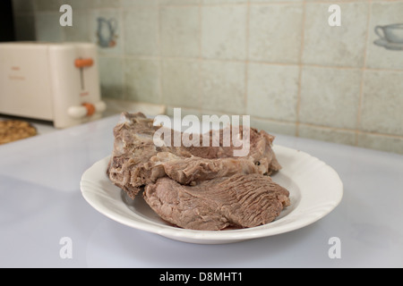 Preparation of broth with chicken, turkey and beef, Polish cuisine. Stock Photo