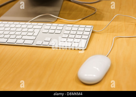 Working place with keyboard and mouse Stock Photo
