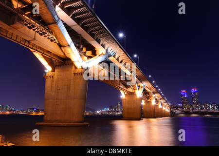 Bridge over the Han River in Seoul, South Korea. Stock Photo