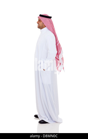 side view of an arabic man isolated on white Stock Photo
