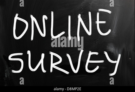 online survey handwritten with white chalk on a blackboard Stock Photo