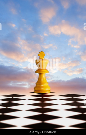 Business strategy competitive ideas concept, Chess game on chess board  behind business background. Business present financial and marketing  strategy analysis. Investment target in global economy . Stock Photo
