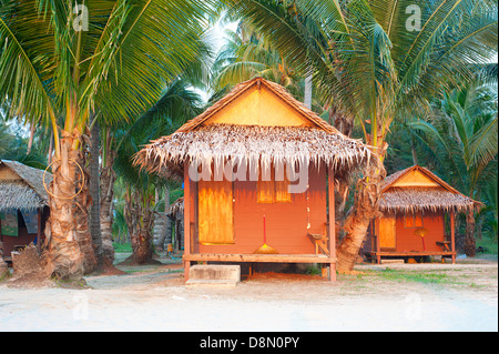 Bamboo bungalow on the beach of Koh Chang island, Thailand Stock Photo