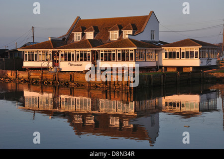 A view of the Riverside Restaurant ,West Bay Dorset Stock Photo