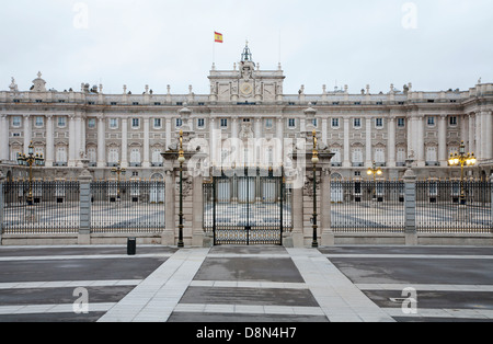 MADRID - MARCH 10: Palacio Real or Royal palace constructed between years 1738 and 1755 in March 10, 2013 in Madrid. Stock Photo