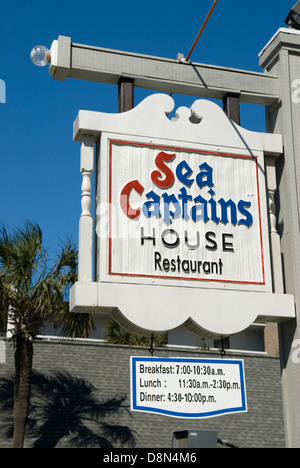 Sea Captain's House Restaurant sign Myrtle Beach South Carolina USA Stock Photo