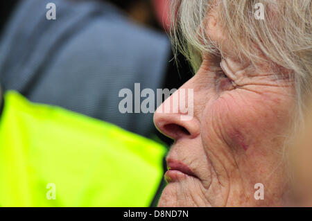 Virginia McKenna (actress and founder of the Born Free foundation) at the National March Against the Badger Cull, Saturday 1st June 2013, by Tate Britain gallery. Stock Photo