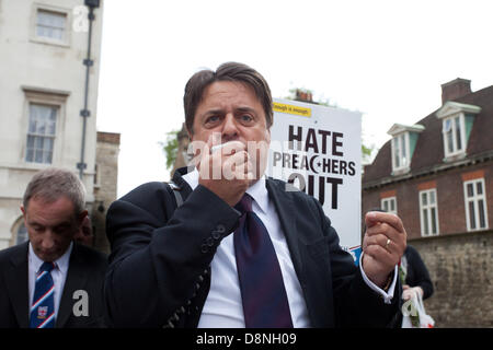 London, UK. 1st June, 2013. Nick Griffin at the British National Party demonstration at Whitehall, London, UK. Credit:  Luca Marino/Alamy Live News Stock Photo