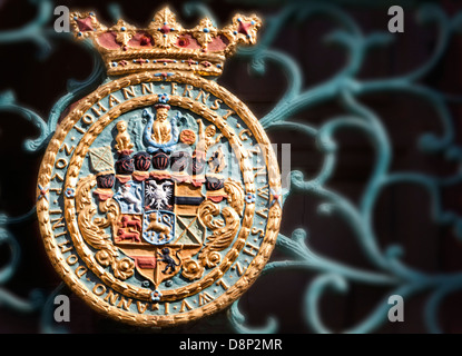 Coat of arms, Schloss Weilburg Castle, Weilburg an der Lahn, Hesse, Germany, Europe Stock Photo