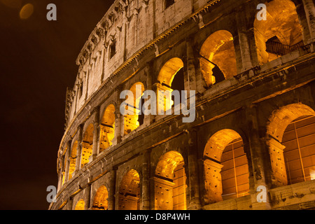 Colosseum at Night, Rome - Italy Stock Photo