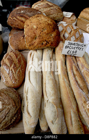 Fresh bread, sourdough baguettes Stock Photo