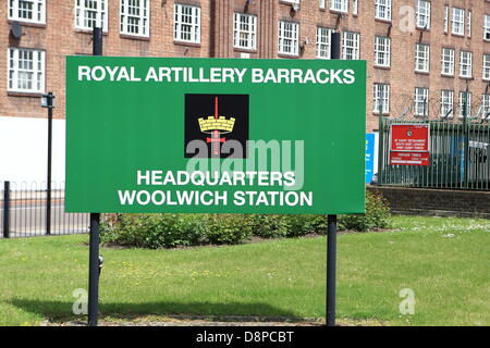 Sunday 2nd June 2013  The barracks of murdered soldier Drummer Lee Rigsby. Stock Photo