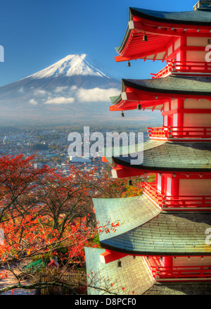 Pagoda and Mt. Fuji Stock Photo