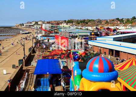 Hunstanton, Norfolk, Funfair, Beach, Town, Fairground, England UK Stock Photo
