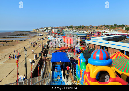 Hunstanton, Norfolk, Funfair, Beach, Town, Fairground, Seaside Resort, England UK Stock Photo