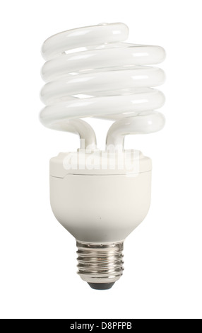 Ecological economical lamp on white background. Stock Photo