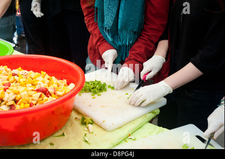 Paris, France - Promoting awareness of  food waste that occurs on the food supply chain. Stock Photo