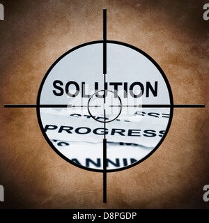 Solution text on target Stock Photo