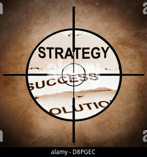 Strategy text on target Stock Photo