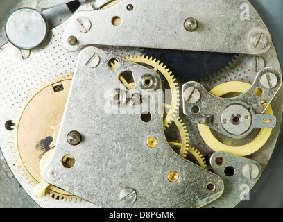 Mechanical clockwork close up Stock Photo