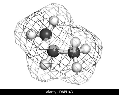 Propylene (propene), polypropylene (PP, polypropene) plastic building block. Stock Photo