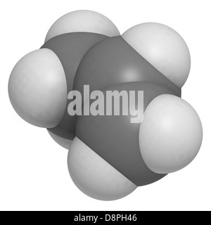 Propylene (propene), polypropylene (PP, polypropene) plastic building block. Stock Photo