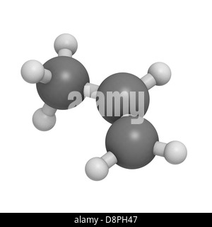 Propylene (propene), polypropylene (PP, polypropene) plastic building block. Stock Photo