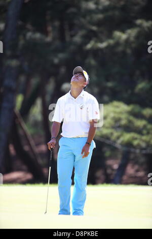 Ibaraki, Japan. 2nd June 2013. Hideki Matsuyama (JPN), JUNE 2, 2013 - Golf : Hideki Matsuyama of Japan looks dejected during the final round of the Diamond Cup Golf at Oarai Golf Club in Ibaraki, Japan. (Photo by Toshihiro Kitagawa/AFLO/Alamy Live News)