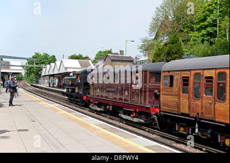 London Underground special train celebrating 150 years of the Metropolitan Line Stock Photo