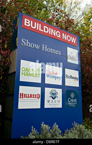 A hoarding advertising new homes under construction in Kent, UK Stock Photo