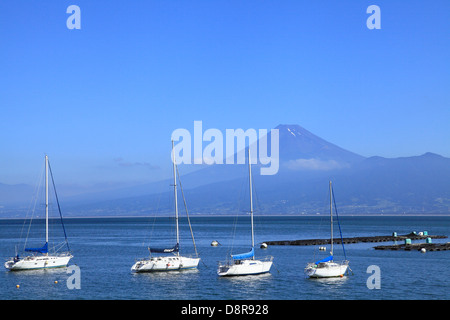 Mount Fuji from Suruga Bay, Shizuoka Prefecture Stock Photo