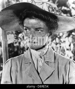 Katharine Hepburn on-set of the Film, 'The African Queen', United Artists, 1951 Stock Photo