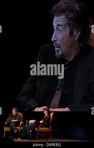 London, UK. 2nd June, 2013. An Evening With Pacino, at The Palladium, London, UK. A one off event in which Al Pacino was interviewed by Emma Freud, as clips from his best-known movies were shown, and and questions were answered from an adoring audience. Credit:  Jeff Gilbert/Alamy Live News Stock Photo