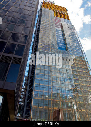 London, UK. 2nd June 2013. View of the 225 m (737 ft) tall Leadenhall Building currently under construction on 2 June 2013, Leadenhall Street, London, UK. The skyscraper, located adjacent to the Lloyd's building, is due for completion in mid-2014 and is informally known as the Cheesegrater because of its distinctive wedge shape. Credit:  PD Amedzro/Alamy Live News Stock Photo