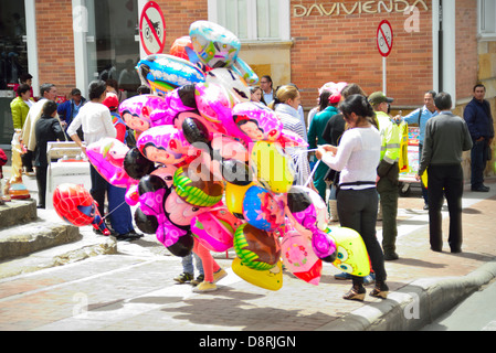 Balloon street seller. Tunja, Colombia, Andes, Boyacá, South America Stock Photo