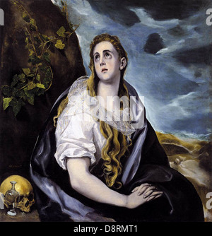 Domenikos Theotokopoulos - El Greco Penitent Mary Magdalene 1580 Worcester Art Museum Stock Photo