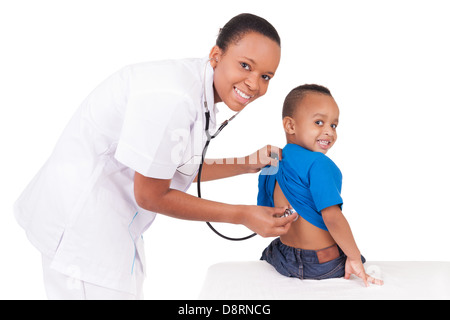 Black African American nurse with child isolated metisse stethoscope ...