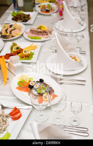 banquet table Stock Photo