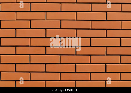 red brick wall with a very smooth surface Stock Photo