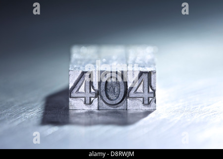404 not found html error Letterpress Concepts Stock Photo